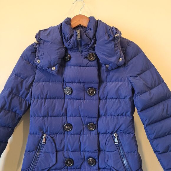 Moncler Womens Garbet Goose Down Jacket Size 1 Navy Blue Puffer Coat Designer - Picture 2 of 14